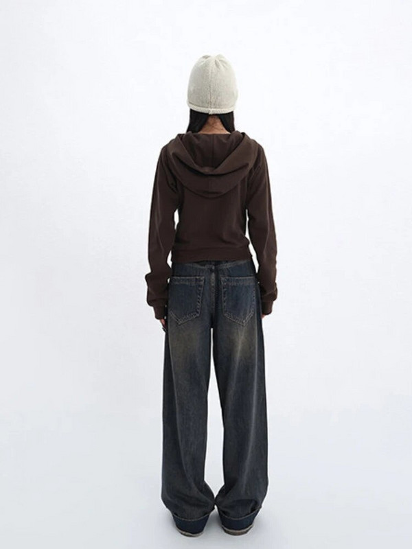 Americké retro džínsy s vysokým pásom, rovné nohavice, dámske ležérne vrecovité, v štýle Y2K so širokými nohavicami, grunge, vintage, streetwear štýl