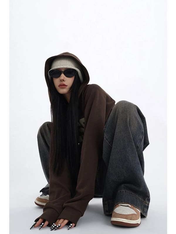 Americké retro džínsy s vysokým pásom, rovné nohavice, dámske ležérne vrecovité, v štýle Y2K so širokými nohavicami, grunge, vintage, streetwear štýl