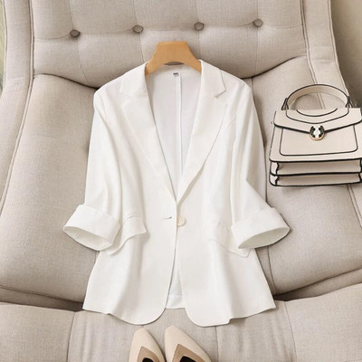 Blazer pentru femei, cu croi subțiri, solid, toamnă, cu un singur buton, jachetă de costum cu crestături, la modă, ocazional, buzunare, haină dreaptă formală de birou pentru femei