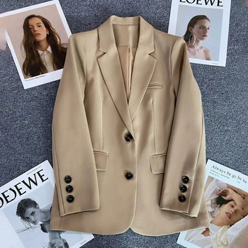 Κομψά Γυναικεία Γυναικεία Μπλέιζερ Γραφείου 2023 Μόδα μακρυμάνικο μπλέιζερ με μονό κουμπί Νέα παλτό Μπουφάν Εξωτερικά ρούχα