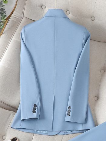 Υψηλής ποιότητας μακρυμάνικο γυναικείο μπλέιζερ Γυναικείο μπλε καφέ χακί με μονό κουμπί Λεπτό γυναικείο επαγγελματικό φόρεμα επίσημο παλτό
