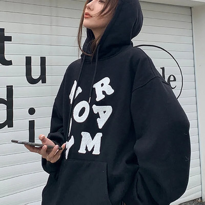 Hanorac cu glugă cu imprimeu cu litere pentru femei coreeană casual Y2k cu mânecă lungă Pulover Topuri Cămașă cu glugă toamnă iarnă Harajuku hanorac supradimensionat nou