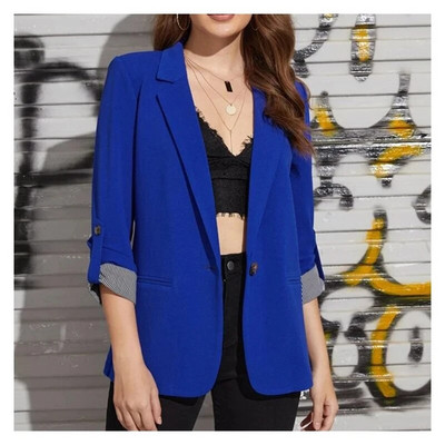 2023 Independent Station Europa și America Moda de toamnă și iarnă Splice Polo Slim Fit Cardigan Temperament Costum Coat