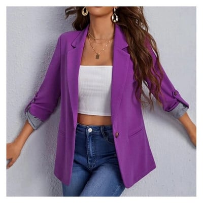 2023 Independent Station Europa și America Moda de toamnă și iarnă Splice Polo Slim Fit Cardigan Temperament Costum Coat