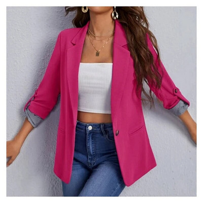 2023 Independent Station Europa și America Moda de toamnă și iarnă Splice Polo Slim Fit Cardigan Temperament Costum Coat