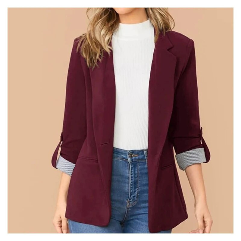 2023 Independent Station Europa și America Moda de toamnă și iarnă Splice Polo Slim Fit Cardigan Temperament Costum Coat