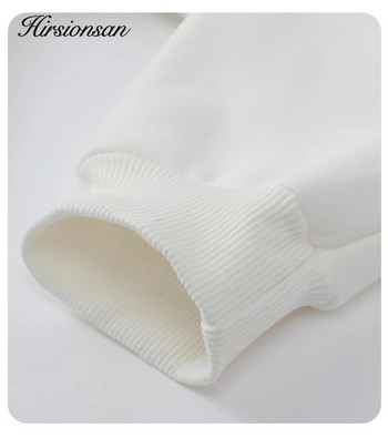 Hirsionsan Letter Print Дамски суитшърт 35% памук Меки основни свободни женски пуловери Корейски качулки 2023 Есен Нов Y2k полар