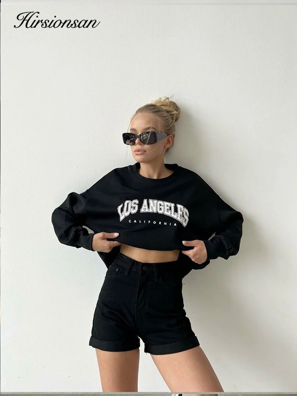 Dámska mikina s potlačou písmen Hirsionsan, 35% bavlna, mäkká, základná, voľná, dámska, pulóvre, kórejské mikiny s kapucňou, jeseň/novoročné fleecové oblečenie Y2k