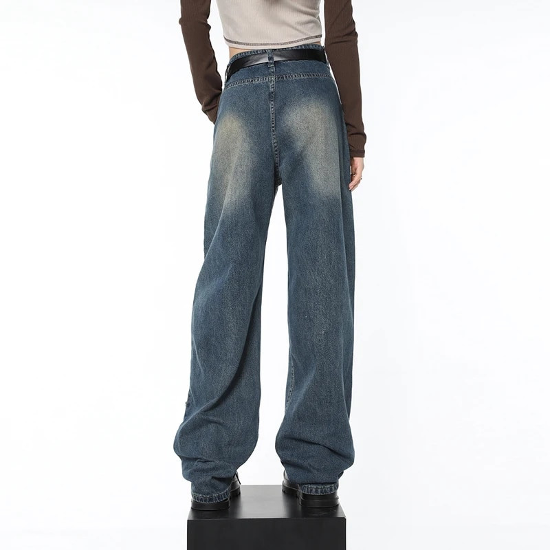 Dámske roztrhané džínsy Y2k s roztrhanými dierkami, ležérne voľné džínsové úzke mopovacie nohavice, chlapčenské džínsy, ženské rovné džínsové nohavice