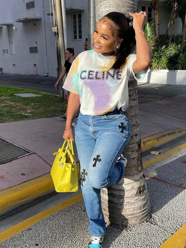 Sifreyr Blugi largi, cu imprimeu în cruce, casual, pentru femei, cu talie joasă, pantaloni drepți vintage din denim, pantaloni gotici Cyber Y2k, blugi pentru mamă la modă