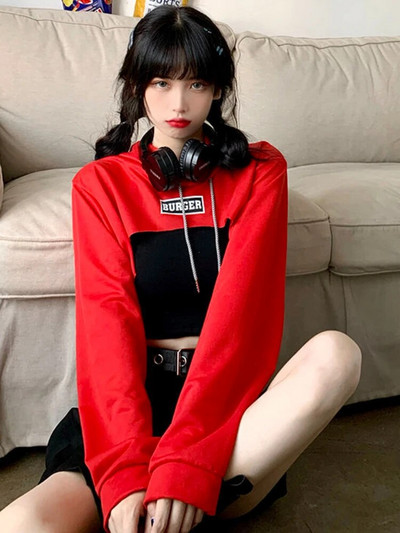 Cu pălărie Hanorace Femei Design de bază Moda tânără coreeană Mujer All-match Adolescenți Simplu Cool Loose Y2k Cozy Street Wear Popular