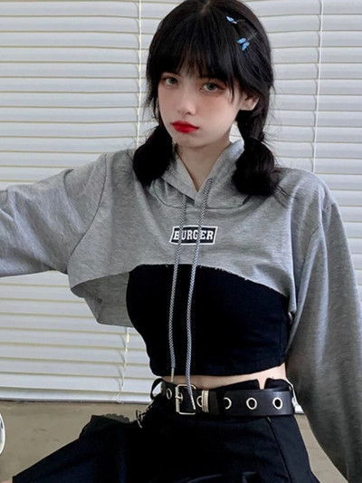 Cu pălărie Hanorace Femei Design de bază Moda tânără coreeană Mujer All-match Adolescenți Simplu Cool Loose Y2k Cozy Street Wear Popular