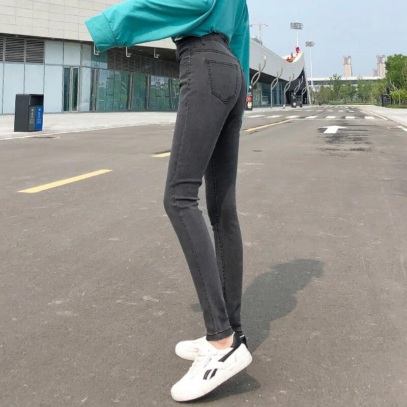 NOI Femei Stretch cu talie înaltă Blugi clasici retro Haine de damă 38 40 Pantaloni skinny Leggings push-up Jeans de mama Pantaloni creion