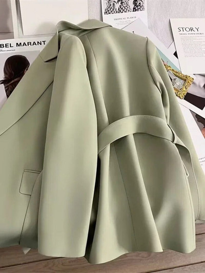 Nové jarné jesenné sako pre ženy 2024 Vrchné oblečenie Kancelárske dámske kabáty Voľný strih Retro dámske oblečenie Elegantná dámska bunda