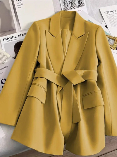 Nové jarné jesenné sako pre ženy 2024 Vrchné oblečenie Kancelárske dámske kabáty Voľný strih Retro dámske oblečenie Elegantná dámska bunda