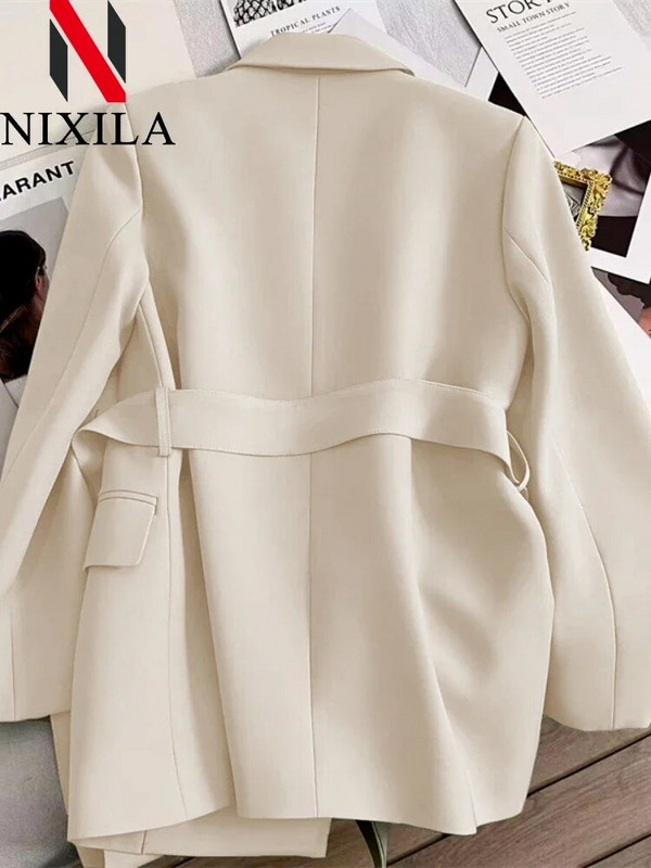 Nové jarné jesenné sako pre ženy 2024 Vrchné oblečenie Kancelárske dámske kabáty Voľný strih Retro dámske oblečenie Elegantná dámska bunda