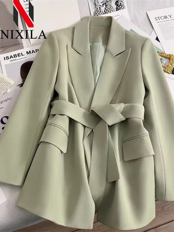 Nové jarné jesenné sako pre ženy 2024 Vrchné oblečenie Kancelárske dámske kabáty Voľný strih Retro dámske oblečenie Elegantná dámska bunda