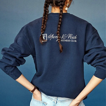 Spoty Make You Health Свободен памучен есенен дебел пуловер за жени Винтидж стил 80-те 90-те Улична мода Суичър
