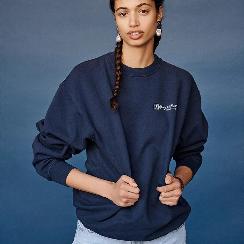 Spoty Make You Health Vintage στυλ Χαλαρό βαμβακερό φθινοπωρινό χοντρό πουλόβερ για γυναίκες με vintage στυλ 80s 90s Φούτερ Street Fashion