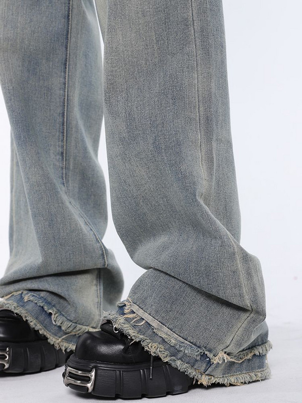 Dámske vintage dlhé džínsy, roztrhaný dizajn, elegantný voľný streetwear, Harajuku Y2k Ulzzang, jednoduché džínsové rovné nohavice, trendy boyfriend