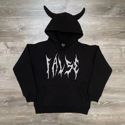 Gothic punk megztiniai Streetwear Moteriški spausdinti gobtuvai ilgomis rankovėmis Laisvalaikio užtrauktuku striukė su gobtuvu Y2K Skull Unisex Cardigan