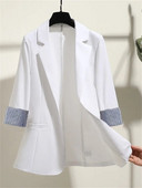 Blazere solide pentru femei Blazer la modă Costume slim pentru femei Casual mâneci trei sferturi Topuri șic Blazer subțire pentru dama de birou primăvară vară