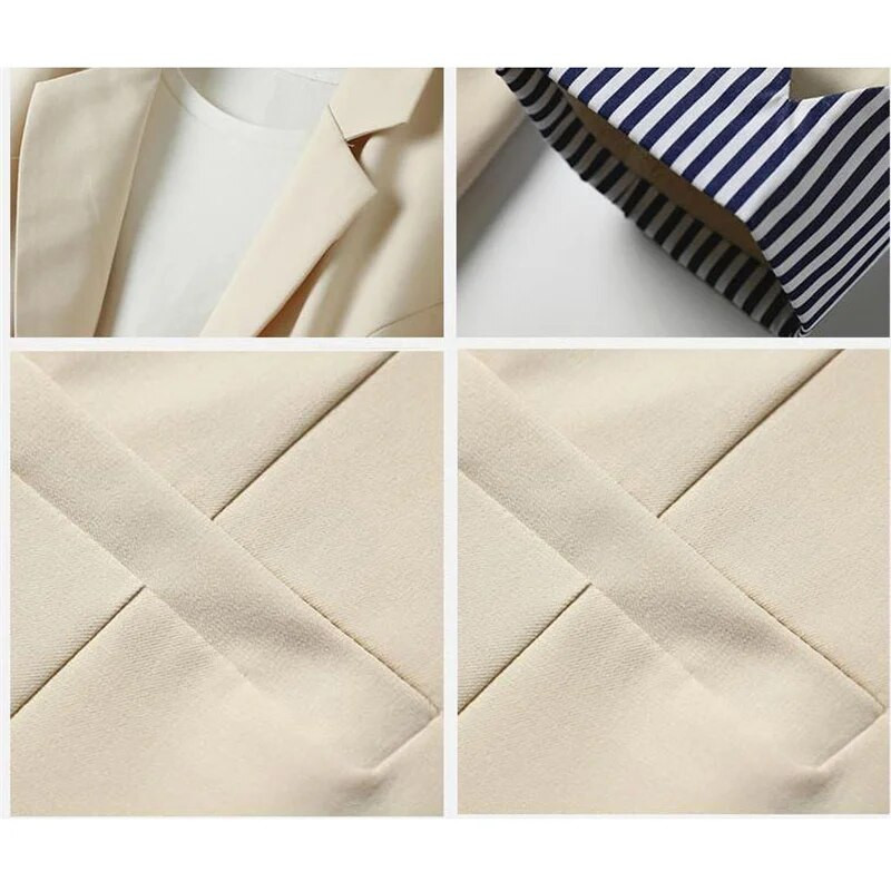 Γυναικεία Solid Blazers Παλτό Μόδα Slim Κοστούμια Γυναικεία Casual Κομψά μπλουζάκια με μανίκια τριών τετάρτων Λεπτό γραφείο Lady Blazer Άνοιξη Καλοκαίρι