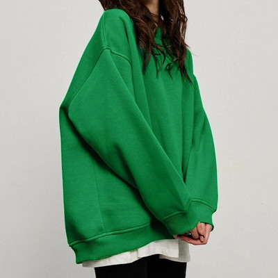 FADDISH 2024 m. rudens žiemos moterų madingi palaidi megztiniai su apvalia kakle ir moteriški megztiniai, vienspalviai, laisvalaikio viršutiniai megztiniai