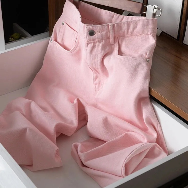 Dámske rovné džínsy s vysokým pásom, kórejská móda, streetwear, vrecovité, široké, ležérne, biele džínsové nohavice, nové vyprané, vintage, Vaqueros