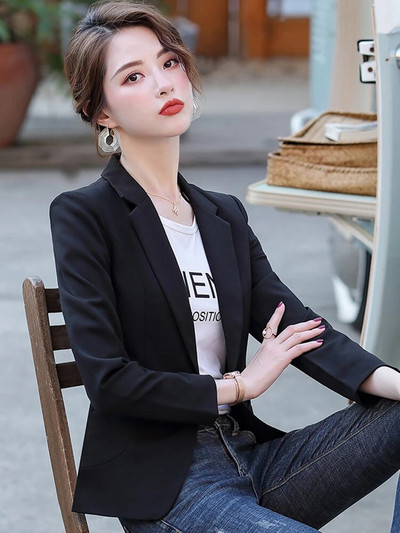 Fitshinling 2023 Nové módne sako pre ženy Oblečenie Slim Basic Jednofarebné dámske bundy Kabáty Vrchné oblečenie Jesenné Zimné Topy Výpredaj