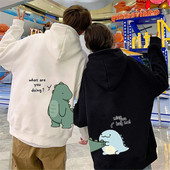 Pulover de cuplu de dinozaur Punk coreeană imprimeu desene animate hanorac femei bărbați kawaii anime estetic hanorac toamnă iarnă îmbrăcăminte exterioară