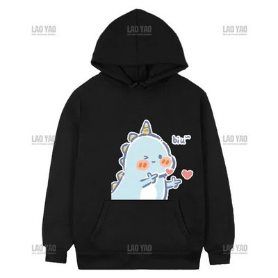 Pulover de cuplu de dinozaur Punk coreeană imprimeu desene animate hanorac femei bărbați kawaii anime estetic hanorac toamnă iarnă îmbrăcăminte exterioară