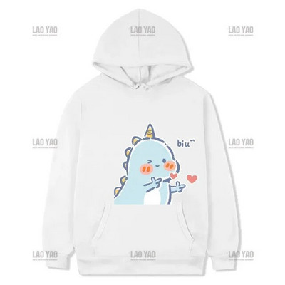 Pulover de cuplu de dinozaur Punk coreeană imprimeu desene animate hanorac femei bărbați kawaii anime estetic hanorac toamnă iarnă îmbrăcăminte exterioară