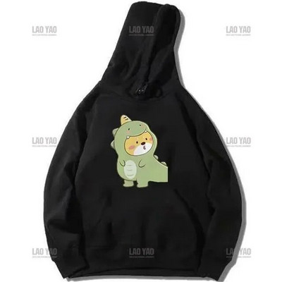 Pulover de cuplu de dinozaur Punk coreeană imprimeu desene animate hanorac femei bărbați kawaii anime estetic hanorac toamnă iarnă îmbrăcăminte exterioară