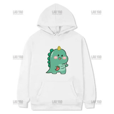 Pulover de cuplu de dinozaur Punk coreeană imprimeu desene animate hanorac femei bărbați kawaii anime estetic hanorac toamnă iarnă îmbrăcăminte exterioară