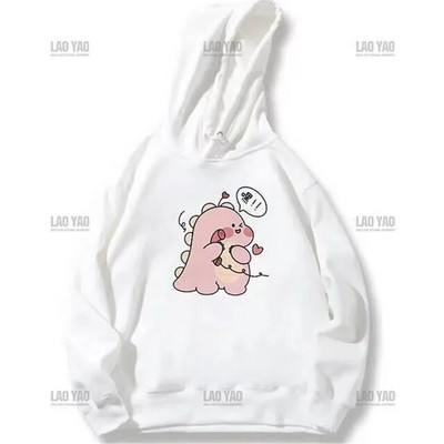 Pulover de cuplu de dinozaur Punk coreeană imprimeu desene animate hanorac femei bărbați kawaii anime estetic hanorac toamnă iarnă îmbrăcăminte exterioară