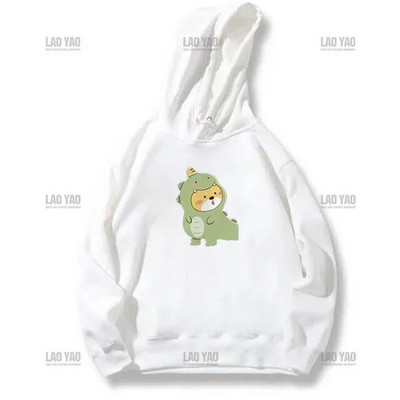 Pulover de cuplu de dinozaur Punk coreeană imprimeu desene animate hanorac femei bărbați kawaii anime estetic hanorac toamnă iarnă îmbrăcăminte exterioară