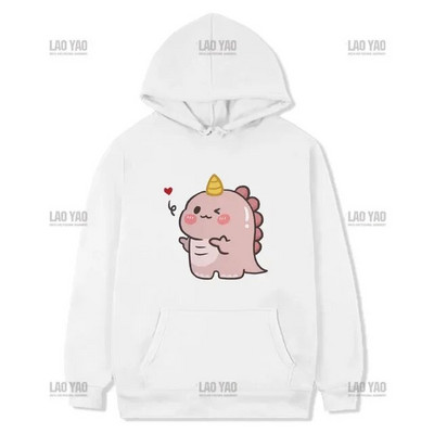 Pulover de cuplu de dinozaur Punk coreeană imprimeu desene animate hanorac femei bărbați kawaii anime estetic hanorac toamnă iarnă îmbrăcăminte exterioară