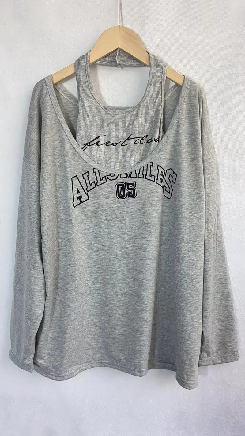 Sudaderas, primăvară toamnă, hanorac, cu litere, imprimeu liber, 2 piese, estetice, hanorace, femei, modă retro, ocazional, îmbrăcăminte de stradă Y2k