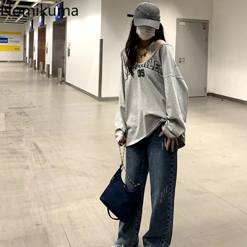 Sudaderas, primăvară toamnă, hanorac, cu litere, imprimeu liber, 2 piese, estetice, hanorace, femei, modă retro, ocazional, îmbrăcăminte de stradă Y2k