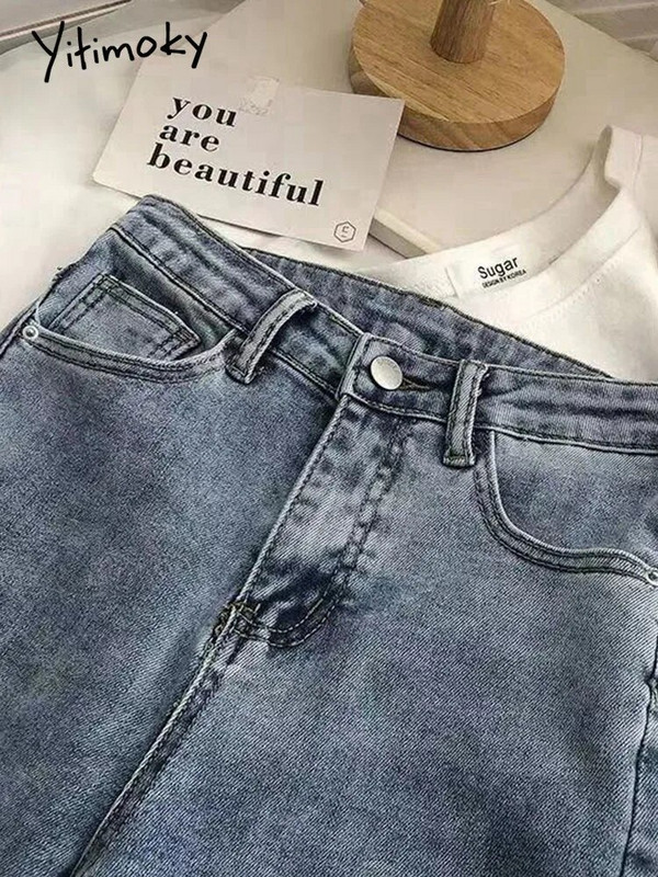 Dámske streetwear elastické džínsy s rozparkom, vysoký pás, vintage modré džínsy, sivé zvonové džínsy, model Y2K