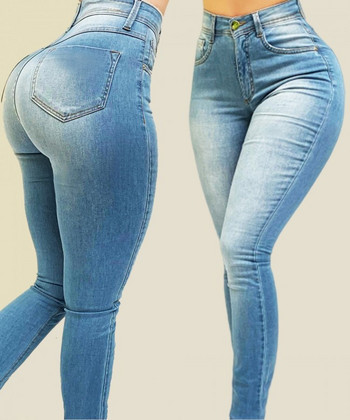 Woman\'s Pure Color Jeans Denim Дънки с висока талия Street Play Cultivate One\'s Morality Pants Shaping Figure with High Waist Jeans