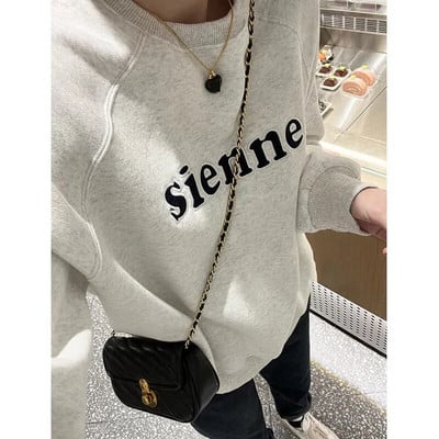 7rings Jeseň/Zima, mikiny s dlhým rukávom a potlačou písmen pre ženy a mužov, unisex, jednoduchý štýl, módne teplé oblečenie