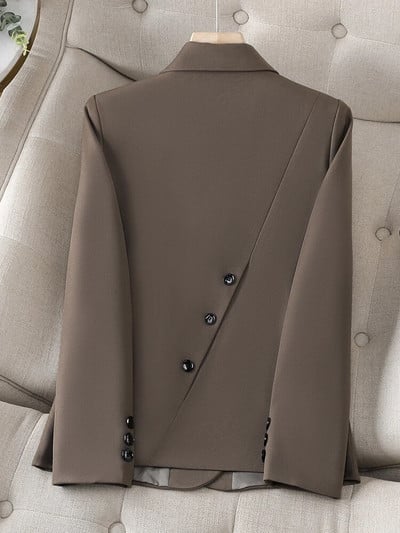 Yitimuceng Kórejská móda Ležérne sako Dámske 2023 Nové elegantné dlhé rukávy Jednofarebné ležérne bundy Kancelárske dámske štíhle kabáty Y2k