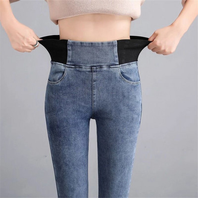 Dámske džínsy s ceruzkou, jar, jeseň, vysoký pás, úzke džínsové nohavice, nové kórejské ležérne strečové legíny Vaqueros Vintage Kot Pantolon