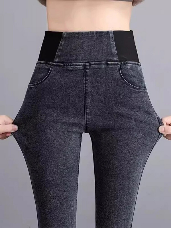 Dámske džínsy s ceruzkou, jar, jeseň, vysoký pás, úzke džínsové nohavice, nové kórejské ležérne strečové legíny Vaqueros Vintage Kot Pantolon