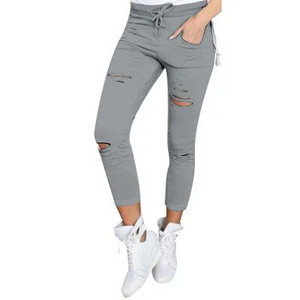 Blugi noi rupți pentru femei Femei mărime mare Pantaloni rupți Pantaloni elastici cu creion Leggings Blugi pentru femei Blugi pentru femei