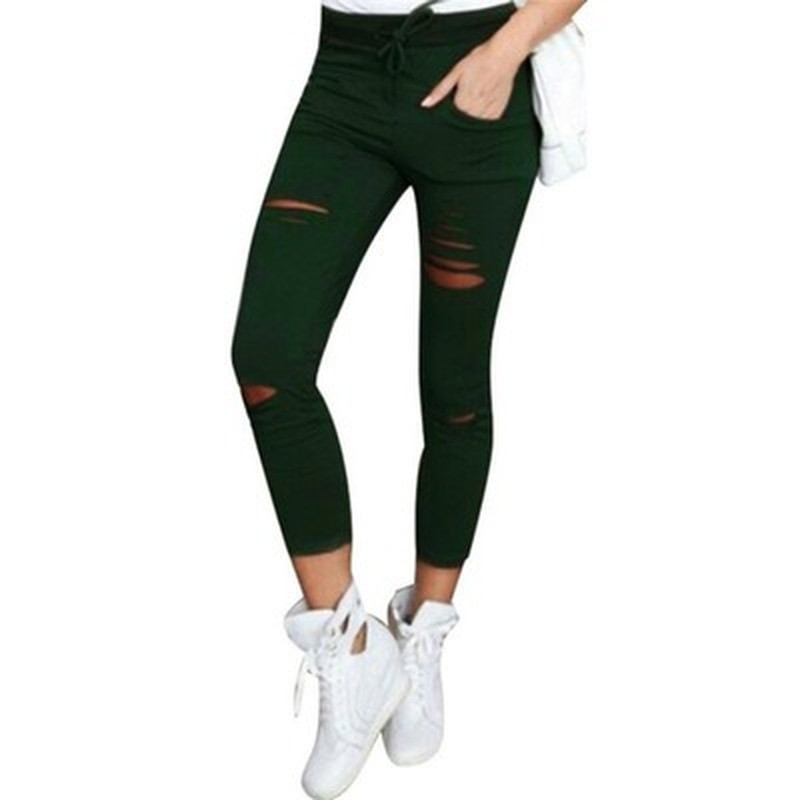 Blugi noi rupți pentru femei Femei mărime mare Pantaloni rupți Pantaloni elastici cu creion Leggings Blugi pentru femei Blugi pentru femei