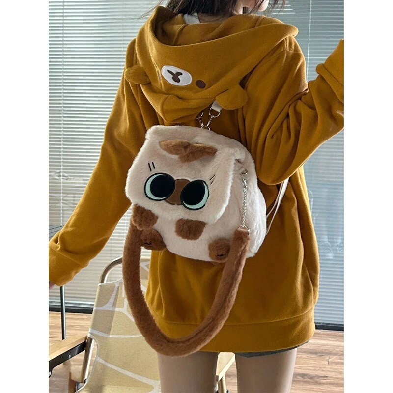 Deeptown Kawaii Zip Up Hoodie Dámske Nadrozmerné Japonské Dievčenské Preppy Štýl Roztomilé Medvedie Mikiny Sweet Lolita Vyšívané Topy