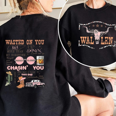 Vintage Wallen Western Bundle Mikiny Cowgirl Country Music Pullover Hoodie Wallen Western Retro Cowboy Dámska mikina